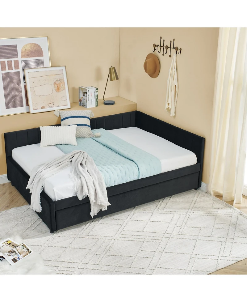 Streamdale Furniture Velvet Daybed with Trundle