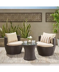 Streamdale Furniture Streamdale Cozy Outdoor Wicker Chat Set with Comfortable Cushions