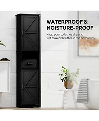 Streamdale Furniture Streamdale 69" Tall Bathroom Storage Cabinet with Barn Doors & Drawer