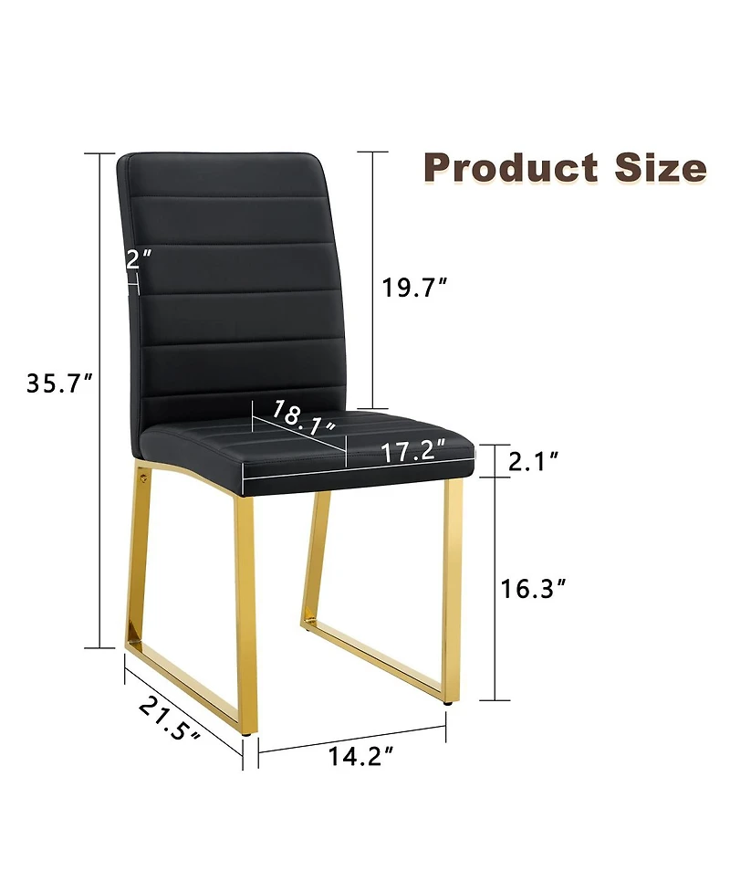 Streamdale Furniture Streamdale 8-Pack Heavy-duty Chairs: 2.1" Cushion, Iron Frame, Home/Office Value