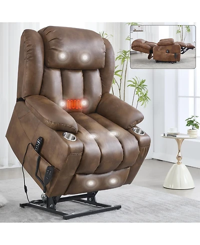 Streamdale Furniture Leatherair Power Lift Recliner 350 Lbs Massage