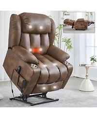 Streamdale Furniture Leatherair Power Lift Recliner 350 Lbs Massage