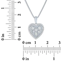 Macy's Heart Diamond Pendant Necklace (1/4 ct. t.w.) in Sterling Silver