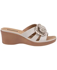 Gc Shoes Women's Jenna Floral Slip-On Wedge Sandals