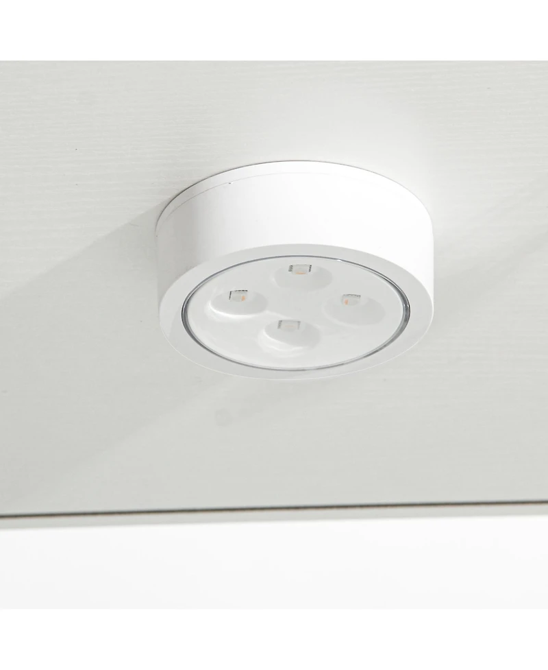 Streamdale Furniture Tempered Glass Display Cabinet w/ Light & Adjustable Feet - White