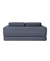 Streamdale Furniture Streamdale 2-in-1 Folding Convertible Sofa Bed, Modern Corduroy Sleeper Couch with 2 Pillows, Gray