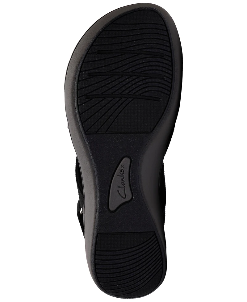 Clarks Women's BreezeRae Ana Open Toe Wedge Sandals