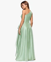 Xscape Women's Metallic Draped One-Shoulder Gown