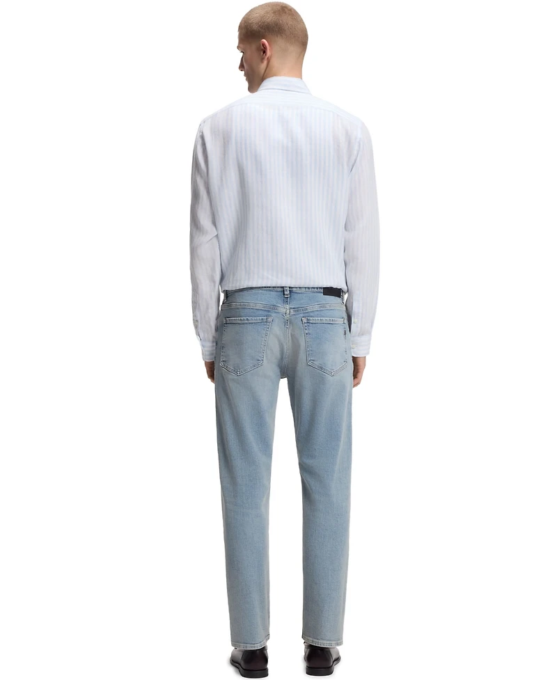 Boss by Hugo Men's Regular-Fit Striped Linen Dress Shirt