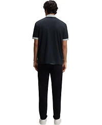 Boss by Hugo Men's Cotton-Jersey Stripe Trim Polo Shirt