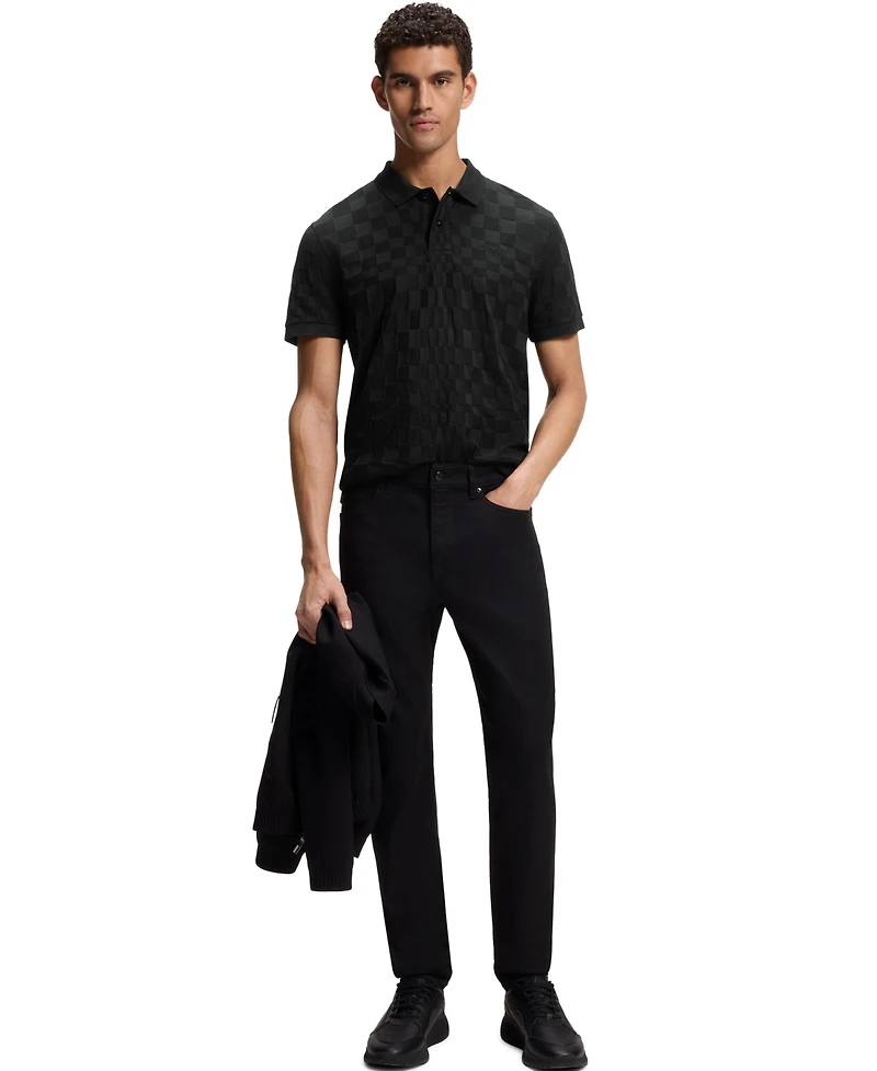 Boss x Porsche Men's Jacquard-Patterned Botton Polo Shirt