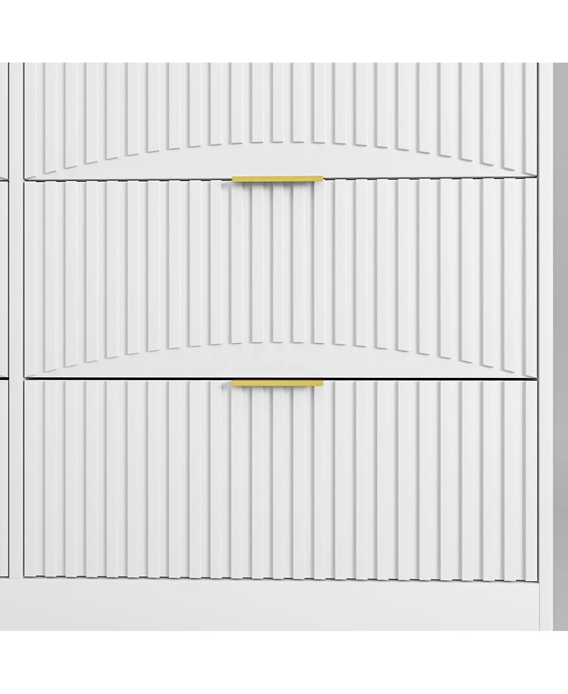 Streamdale Furniture Modern 6-Drawer Dresser with Wavy Pattern Panels