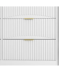 Streamdale Furniture Modern 6-Drawer Dresser with Wavy Pattern Panels