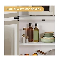 gaomon Arched Farmhouse Bookcase with Doors, 71.4" Tall Rounded Display Cabinet