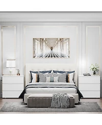 Homsee Wood 6 Drawers Chest of Drawers with Solid Wood Legs