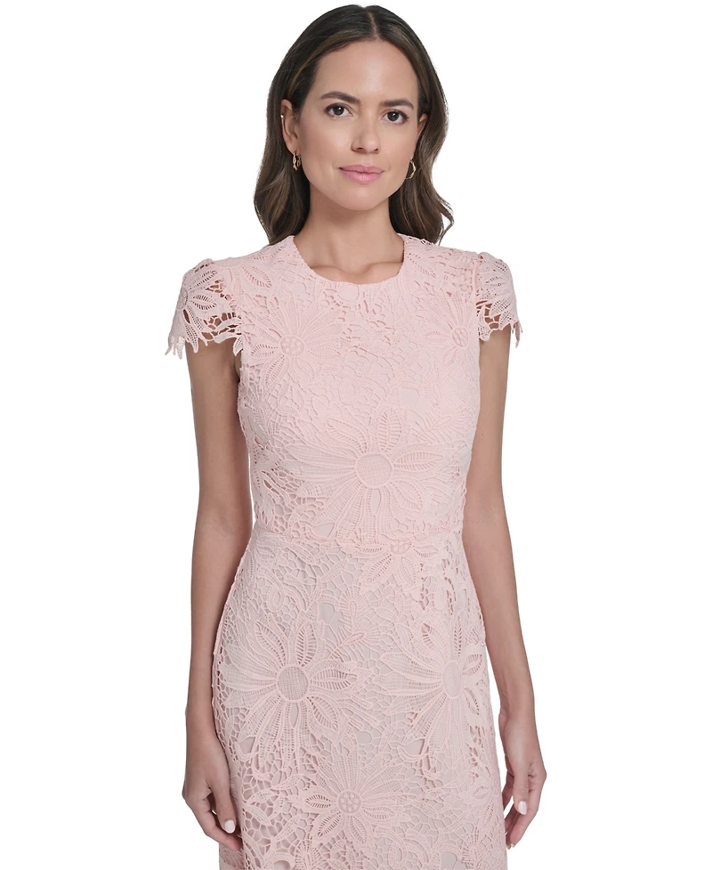 Vince Camuto Women's Lace Detail Fit and Flare Dress