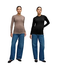 Ingrid + Isabel Women's Maternity Seamless Rib Long Sleeve Crew Tee