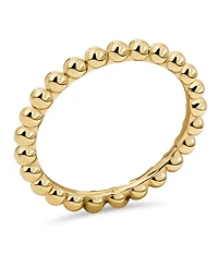 Devata Beaded Ball Ring Gold Plated Sterling Silver, 6