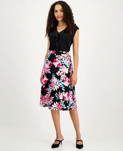 Kasper Women's Printed A-Line Skirt