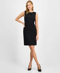 Kasper Women's Bow Sleeveless Sheath Dress, Regular & Petite