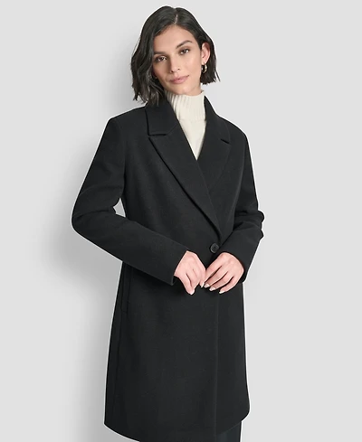 Dkny Women's Sams Double-Breasted Notch Collar Coat
