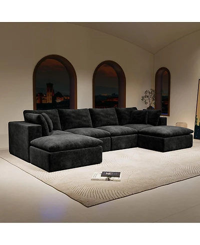 Streamdale Furniture Modular Upholstered Corduroy Sectional Sofa