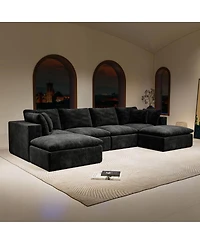 Streamdale Furniture Modular Upholstered Corduroy Sectional Sofa