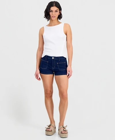 Indigo Rein Juniors' Sailor High Rise Denim Shorts