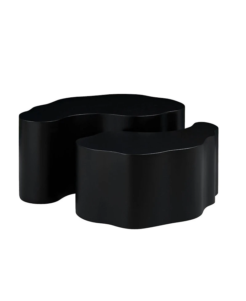 Streamdale Furniture Unique Shape Mdf Coffee Table set of 2, No Assembly Required