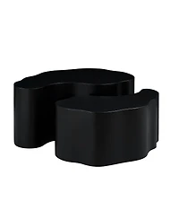 Streamdale Furniture Unique Shape Mdf Coffee Table set of 2, No Assembly Required