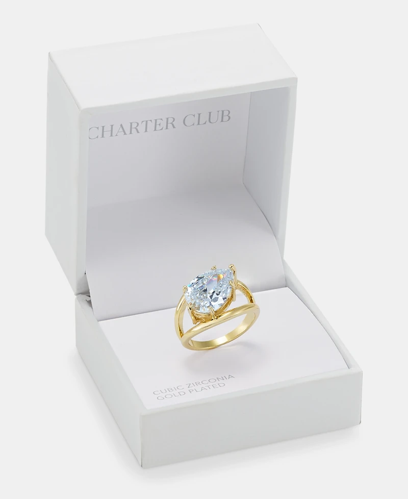 Charter Club Cubic Zirconia Pear-Shape Ring, Macy's Exclusive