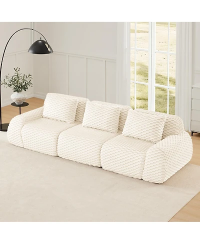 Streamdale Furniture Modern Modular Sectional Sofa, Flannelette Fabric, Oversized 3-Seater Couch