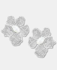 I.n.c. International Concepts Crystal & Imitation Pearl Flower Button Earrings, Macy's Exclusive