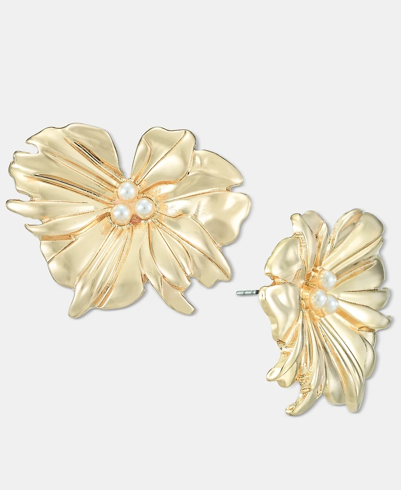 I.n.c. International Concepts Imitation Pearl Flower Button Earrings, Macy's Exclusive