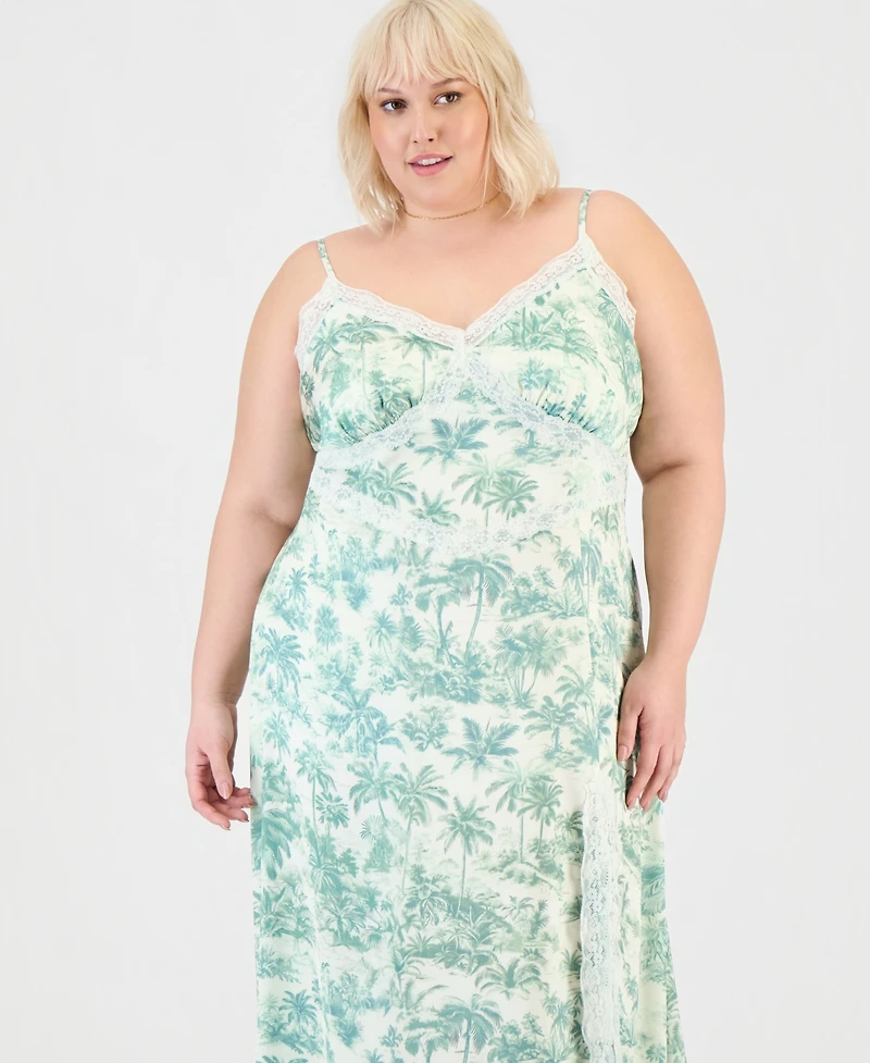 And Now This Trendy Plus Lace-Tim Slip Dress, Macy's Exclusive