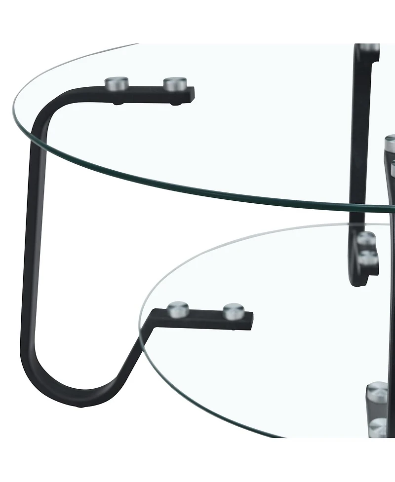 Streamdale Furniture Retro minimalist metal frame glass coffee table