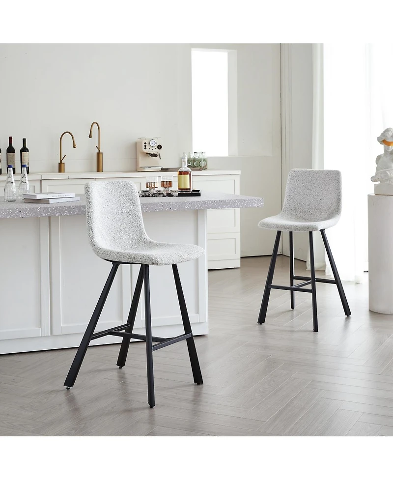 Streamdale Furniture Modern Fabric Bar Stool with Metal Legs