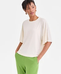 I.n.c. International Concepts Women's Silky Jersey Elbow-Sleeve T-Shirt, Macy's Exclusive