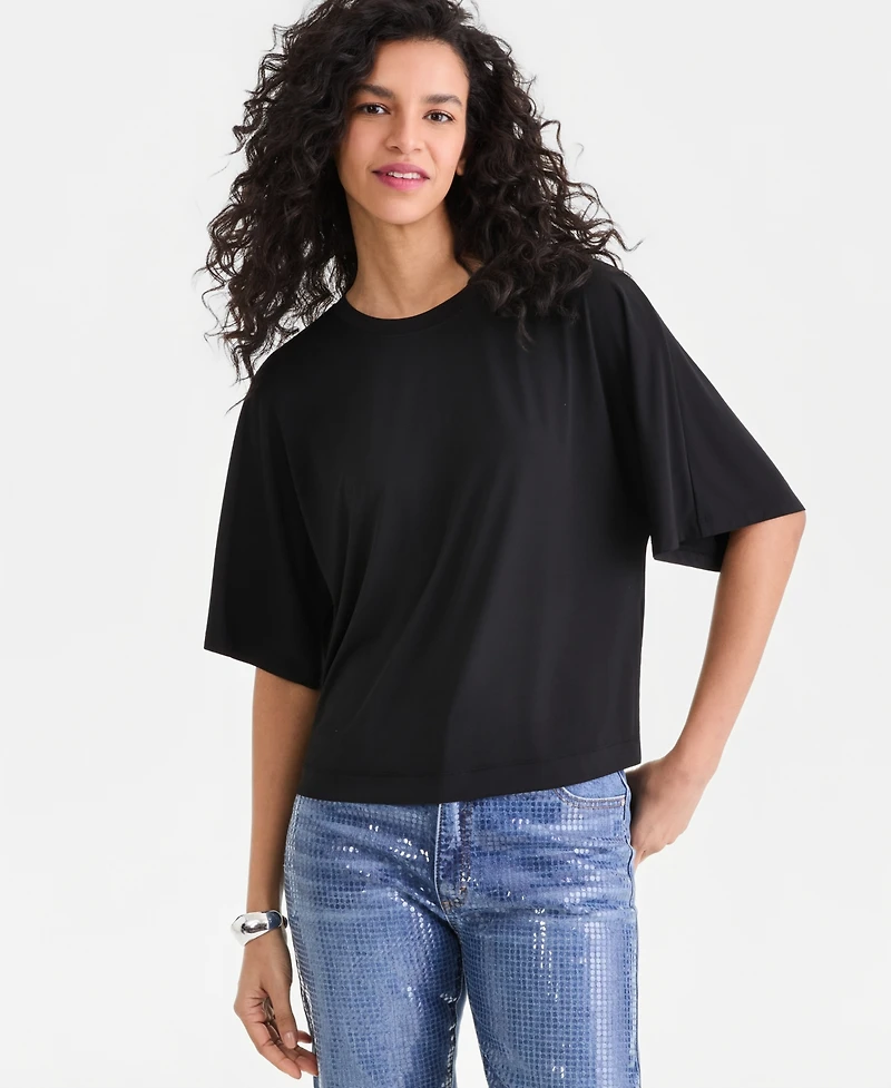 I.n.c. International Concepts Women's Elbow-Sleeve T-Shirt, Macy's Exclusive