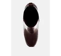 Womens foxy faux leather croc chelsea boots