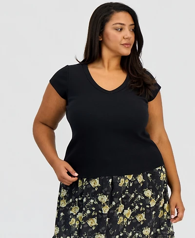 And Now This Trendy Plus Short-Sleeve Ringer Tee, Macy's Exclusive