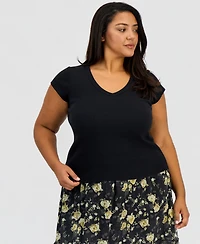 And Now This Trendy Plus Short-Sleeve Ringer Tee, Macy's Exclusive