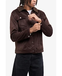 Xray Men's Faux Suede Jacket With Fur Collar
