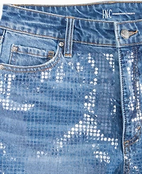 I.n.c. International Concepts Women's High-Rise Sequin Ankle Jeans, Macy's Exclusive