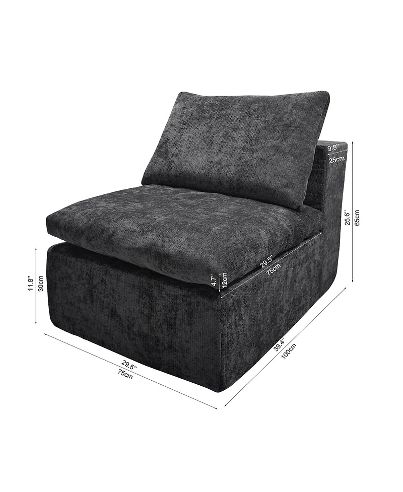 Streamdale Furniture Minimalist Plush Corduroy Sectional Sofa - No Assembly Required