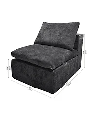 Streamdale Furniture Minimalist Plush Corduroy Sectional Sofa - No Assembly Required