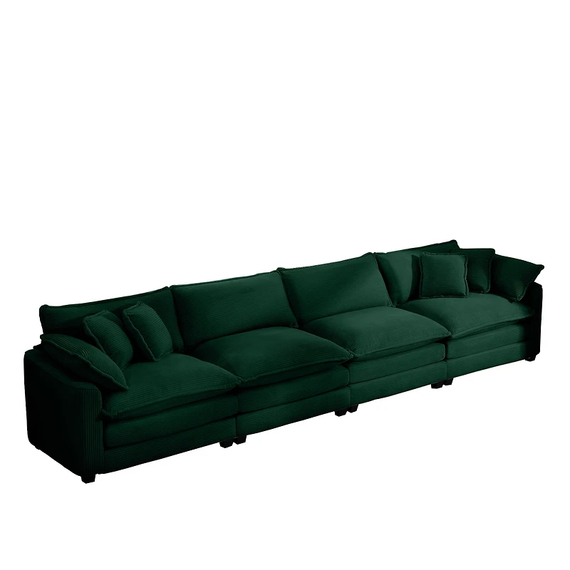 Streamdale Furniture Corduroy Sofa, Modern Upholstered 4 Seater, Office/Living Room, Easy Assembly