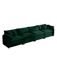 Streamdale Furniture Corduroy Sofa, Modern Upholstered 4 Seater, Office/Living Room, Easy Assembly