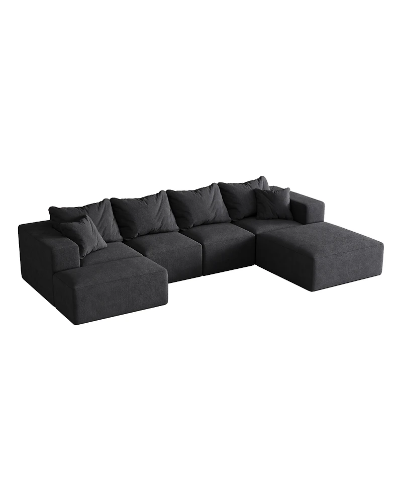 Streamdale Furniture Streamdale Modern Upholstered Sectional Boneless Couch Set