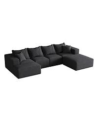 Streamdale Furniture Streamdale Modern Upholstered Sectional Boneless Couch Set